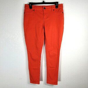 Maurices Orange Skinny Fit Womens Pants Size 7/8 Cotton/Spandex Fall Halloween